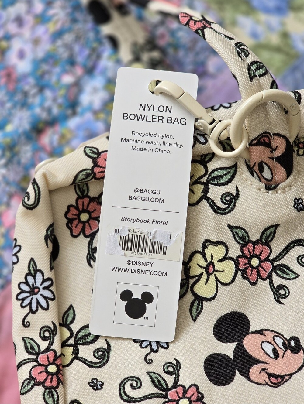 *NWT* BAGGU X DISNEY Storybook Florals Bowler Bag - Picture 7 of 9